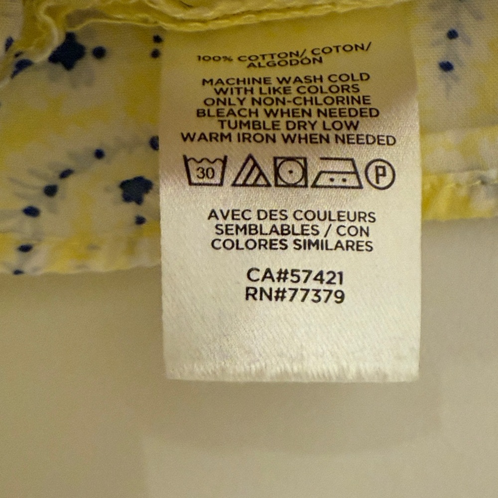 Ann Taylor Factory Yellow Patterned Blouse - Picture 5 of 8